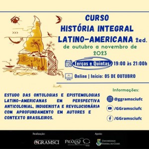 O curso é uma continuidade das atividades e ao projeto de socializar os fundamentos da Filosofia da Práxis para compreensão sócio-histórica, especialmente da nossa realidade histórica. A atividade é ofertada pelo GGramsci em conjunto com o Práxis - Núcleo de Pesquisa e Extensão em Práxis e Formação Humana vinculado ao grupo. O Curso visa